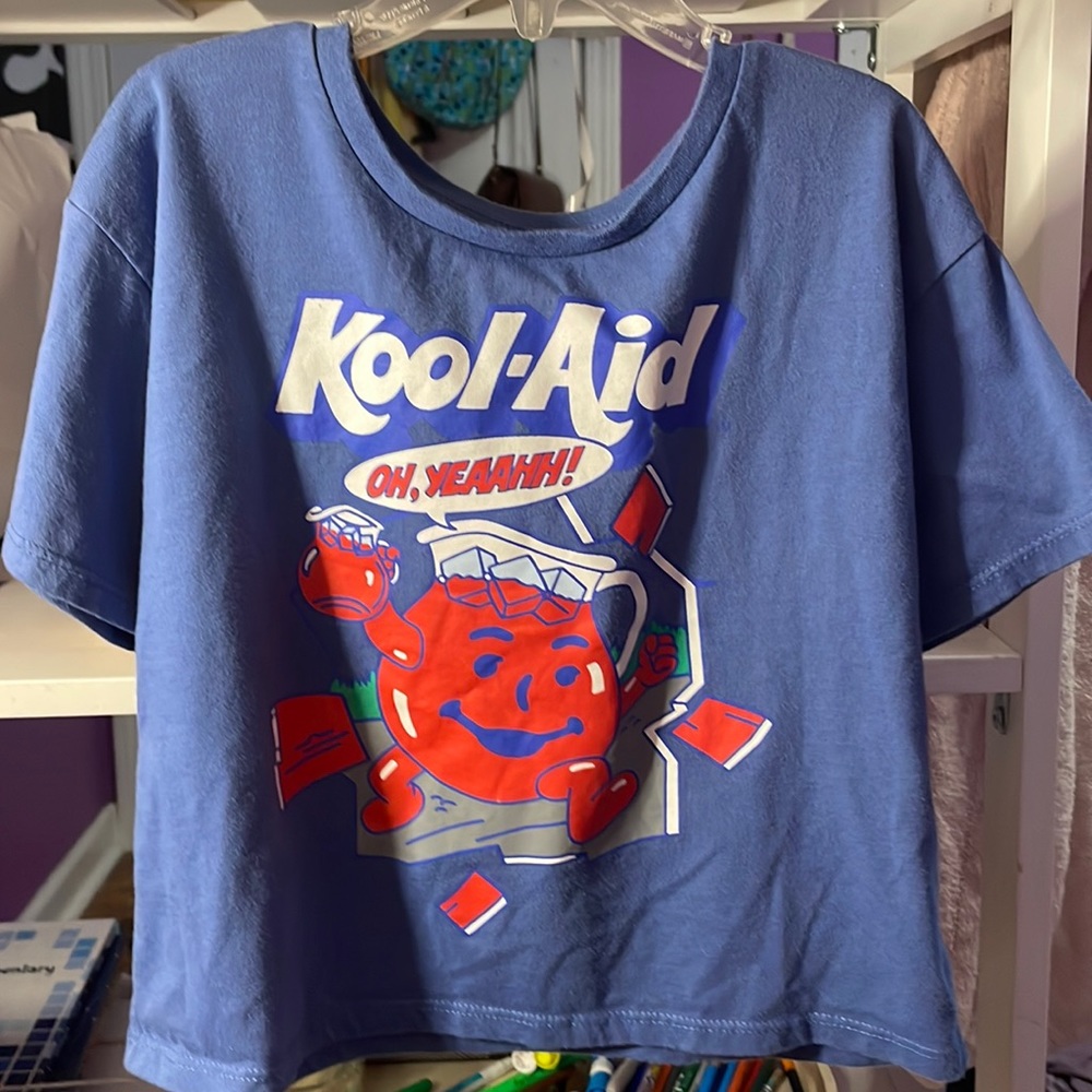 blue kool aid shirt